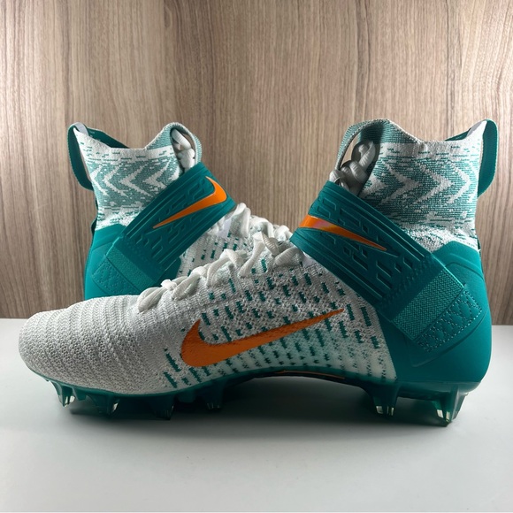 Nike Alpha Menace Elite 2 Football Cleats Miami Dolphins BV2077-108 Men's 12.5 - Picture 4 of 13